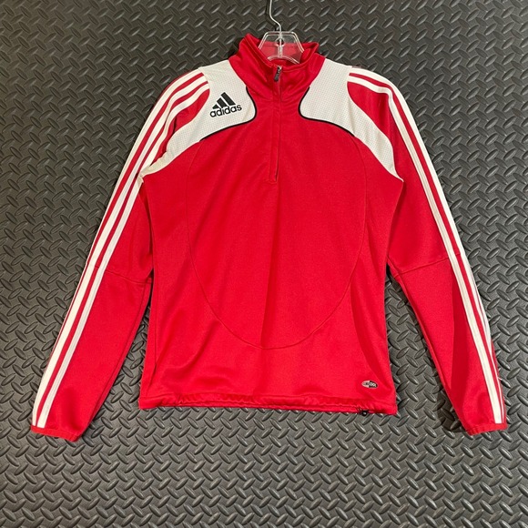 Adidas Women's Clima365‎ Red Quarter Zip Pullover Track Jacket Size S - Picture 1 of 8